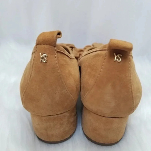 NWOT Yosi  Samra Suede Mustard Yellow Heels 9 - Picture 4 of 10